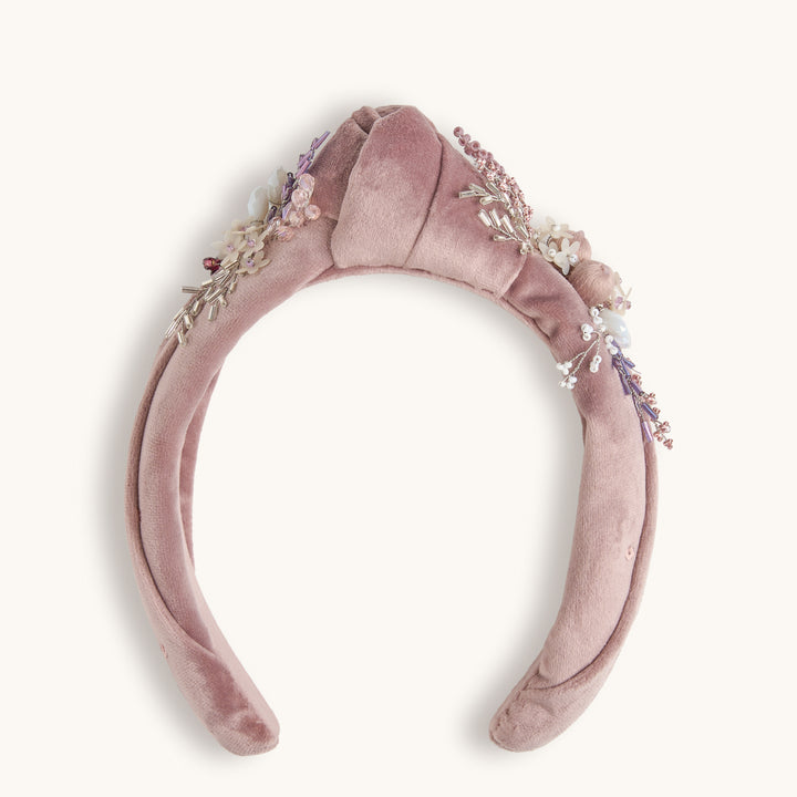 Powder Pink Velvet Knot Headband