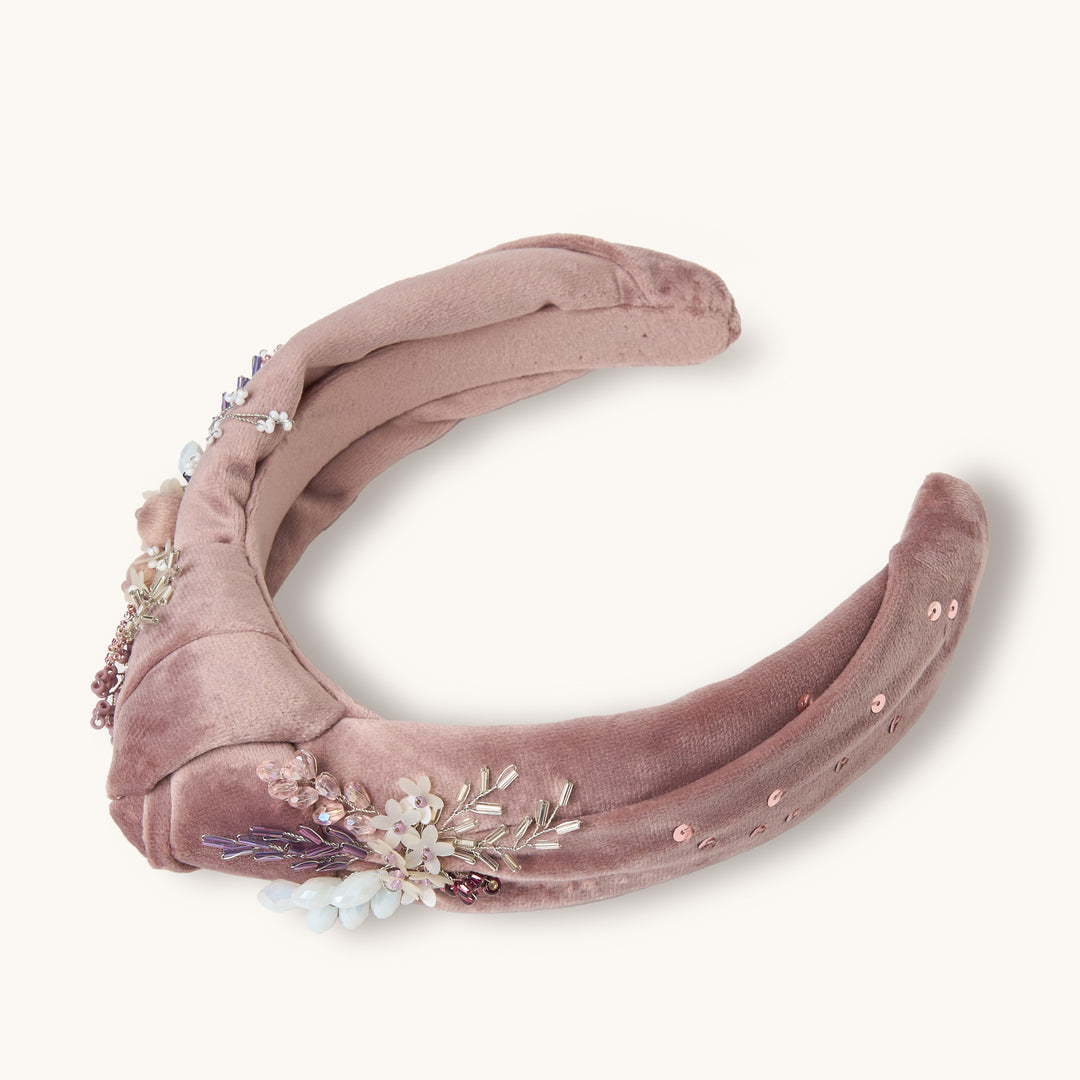 Powder Pink Velvet Knot Headband