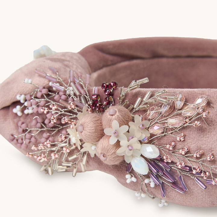 Powder Pink Velvet Knot Headband