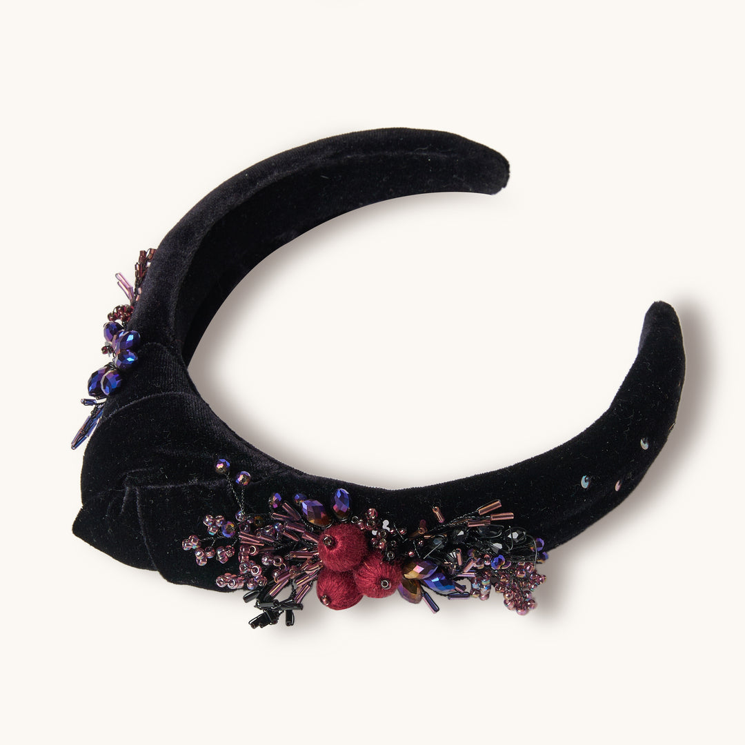 Black Velvet Knot Headband