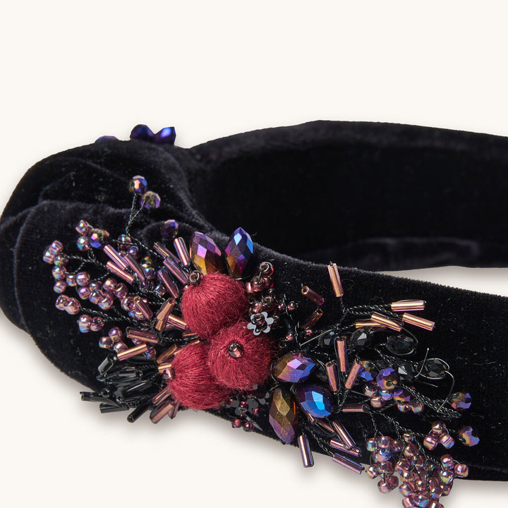 Black Velvet Knot Headband