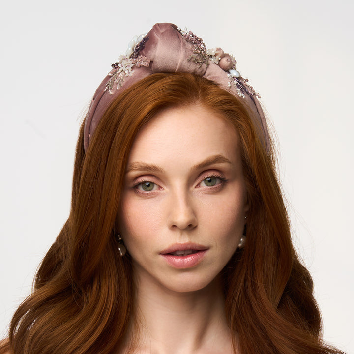 Powder Pink Velvet Knot Headband