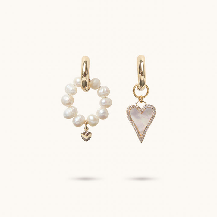 Heart & Pearl Hoop Earrings