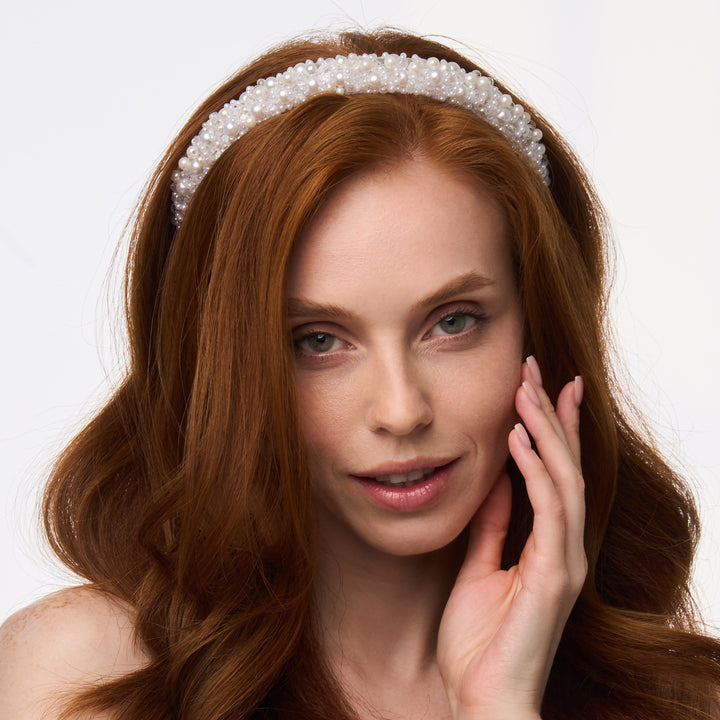 Venetian Wide White Headband