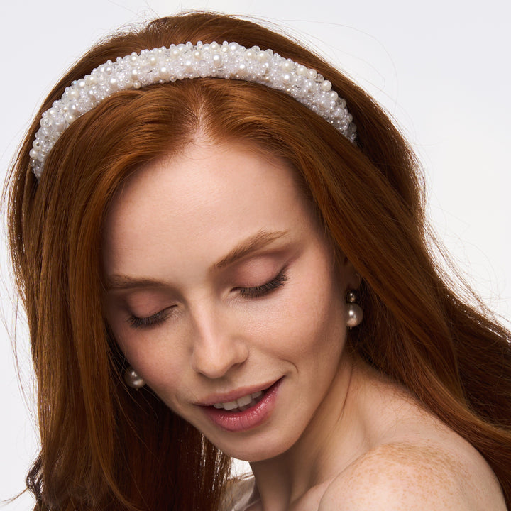 Venetian Wide White Headband