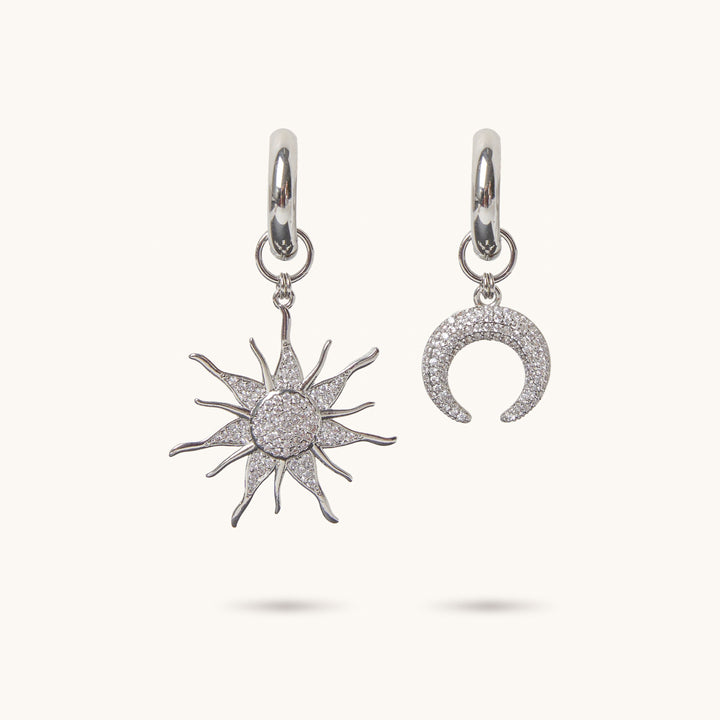 Sun & Moon Hoop Earrings