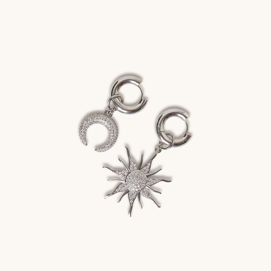 Sun & Moon Hoop Earrings