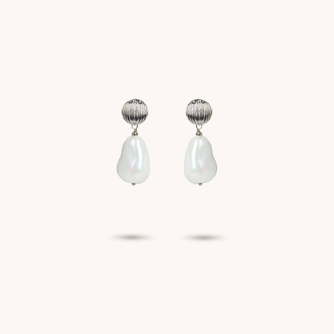 Abstract Pearl Drop Earrings