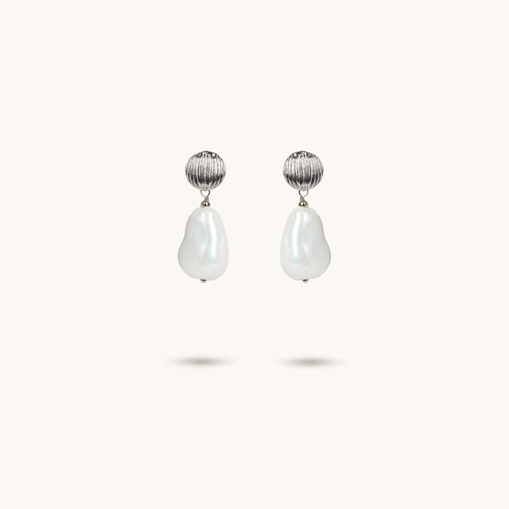 Abstract Pearl Drop Earrings