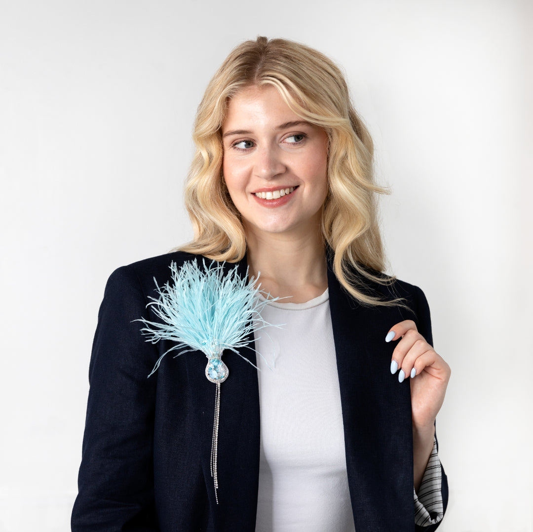 Thistle Brooch Blue