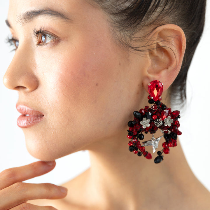 Red Hummingbird Earrings