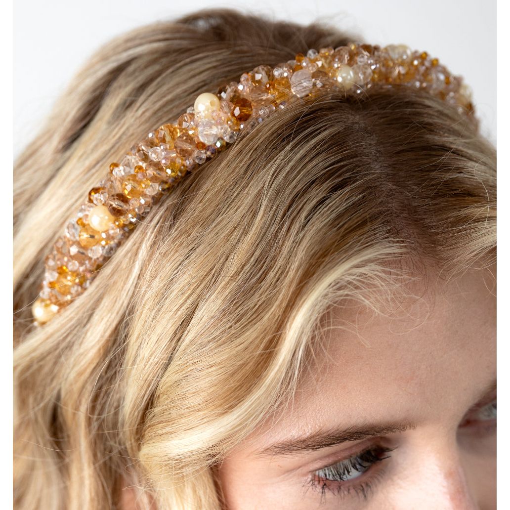 Venetian Wide Champagne Headband