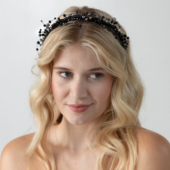 Black Dazzle Beaded Headband