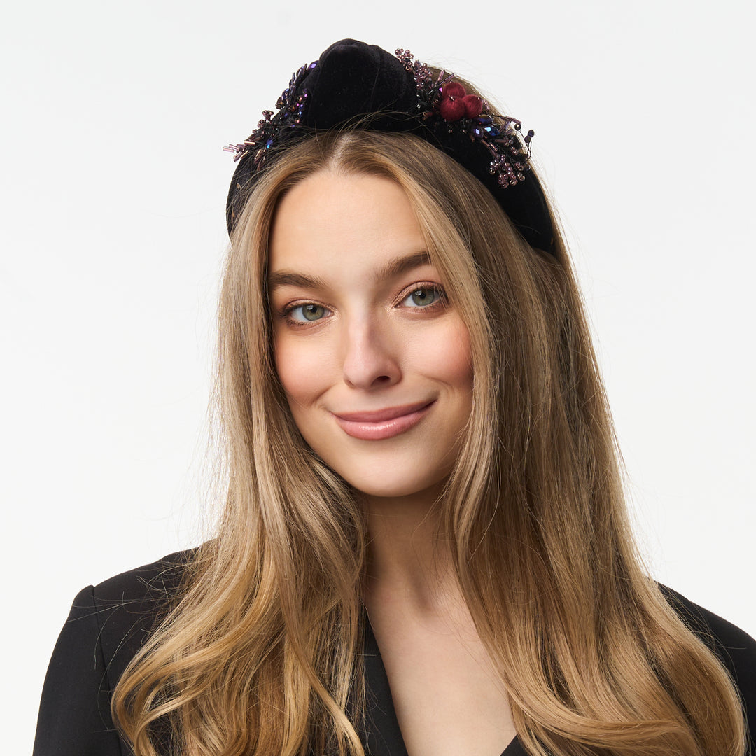 Black Velvet Knot Headband