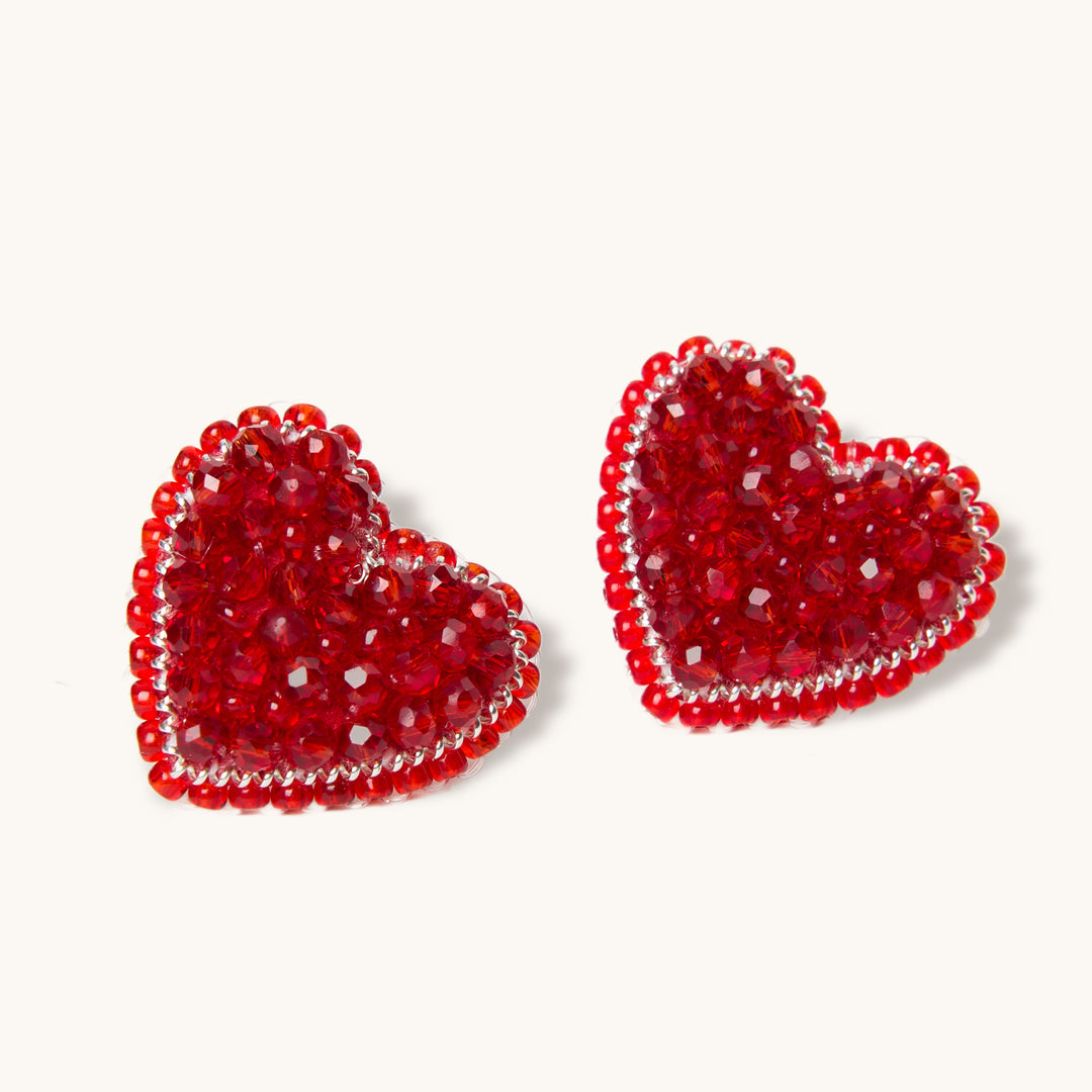 Alice in Wonderland Heart Stud Earrings