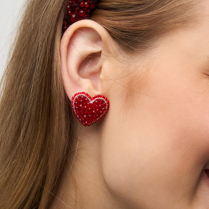 Alice in Wonderland Heart Stud Earrings