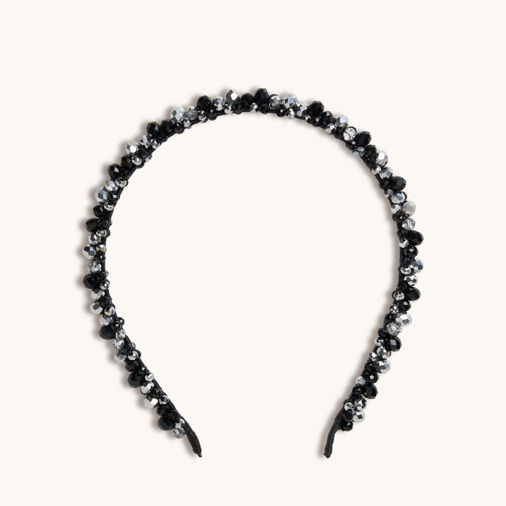 Black and Silver Beaded Headband