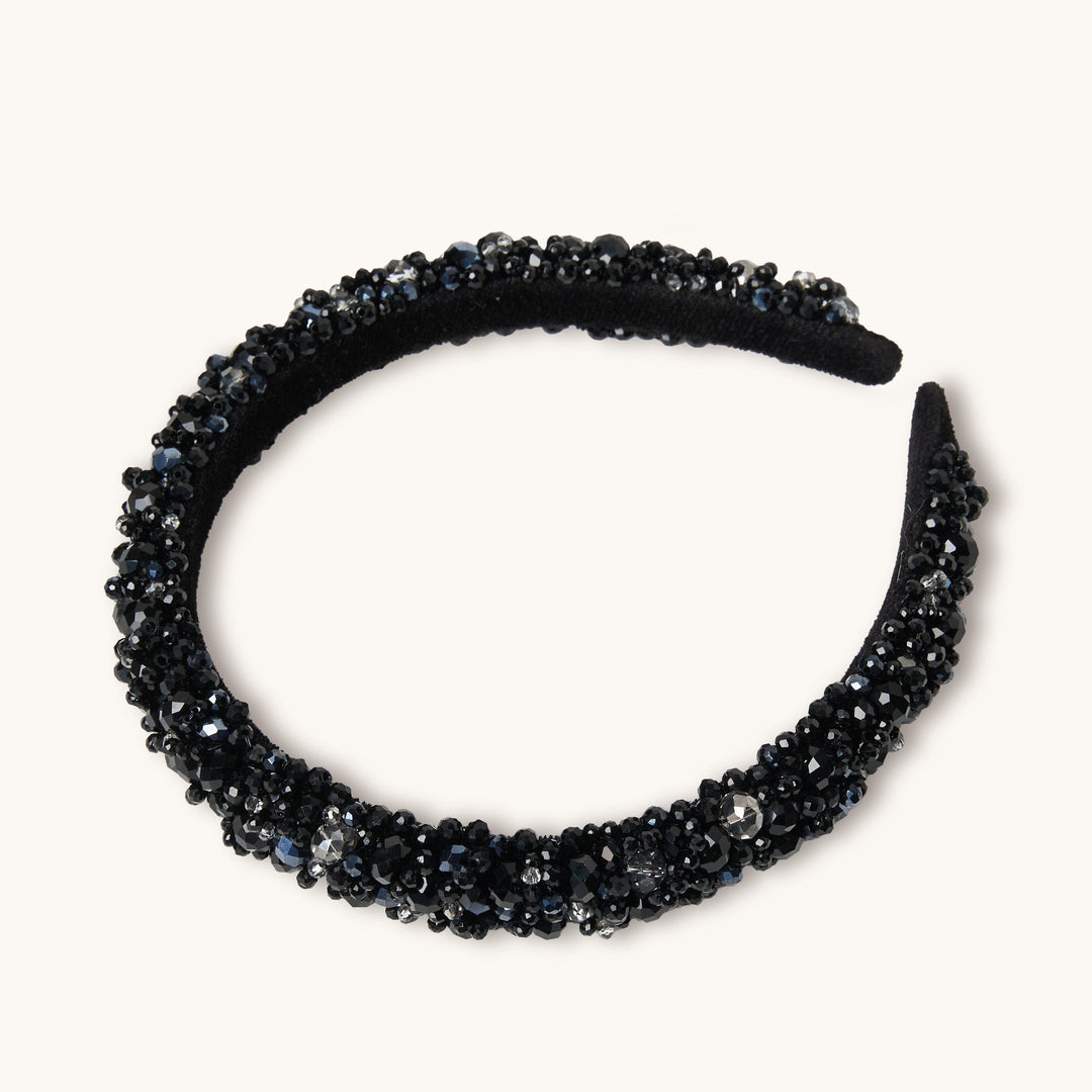 Venetian Wide Black Headband