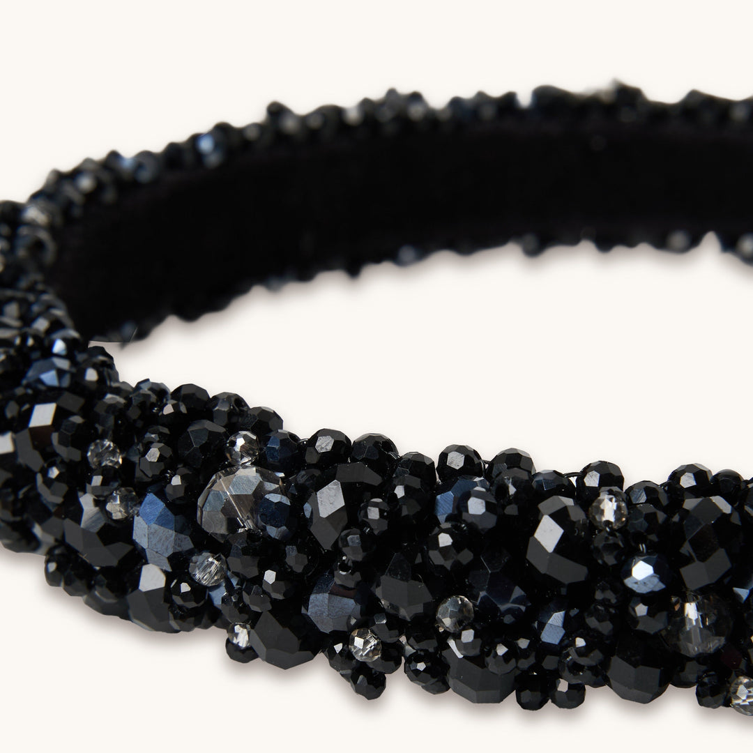 Venetian Wide Black Headband