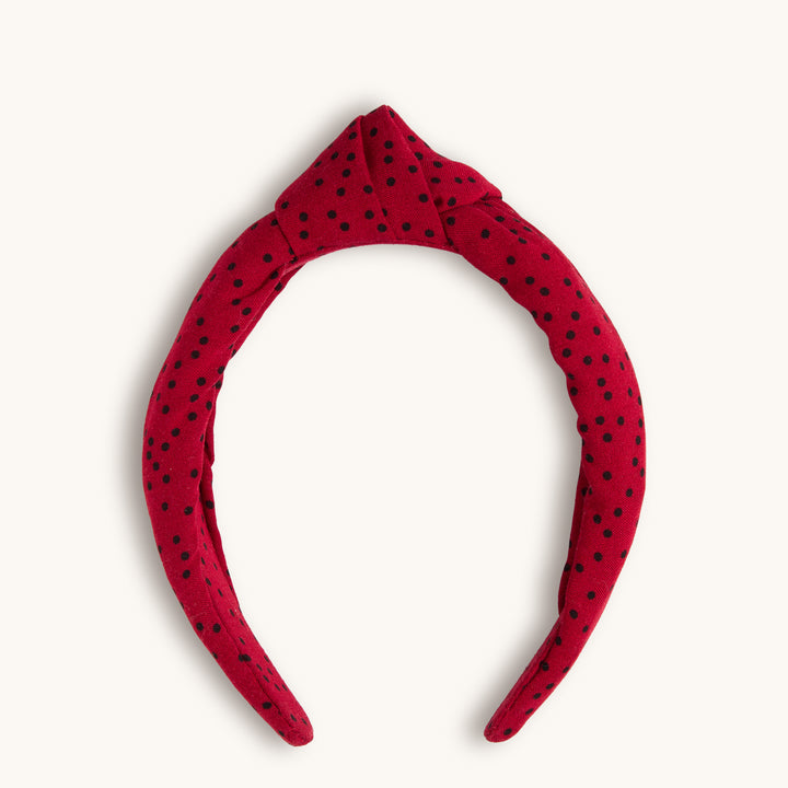 Polka Dot Red Knot Heaband