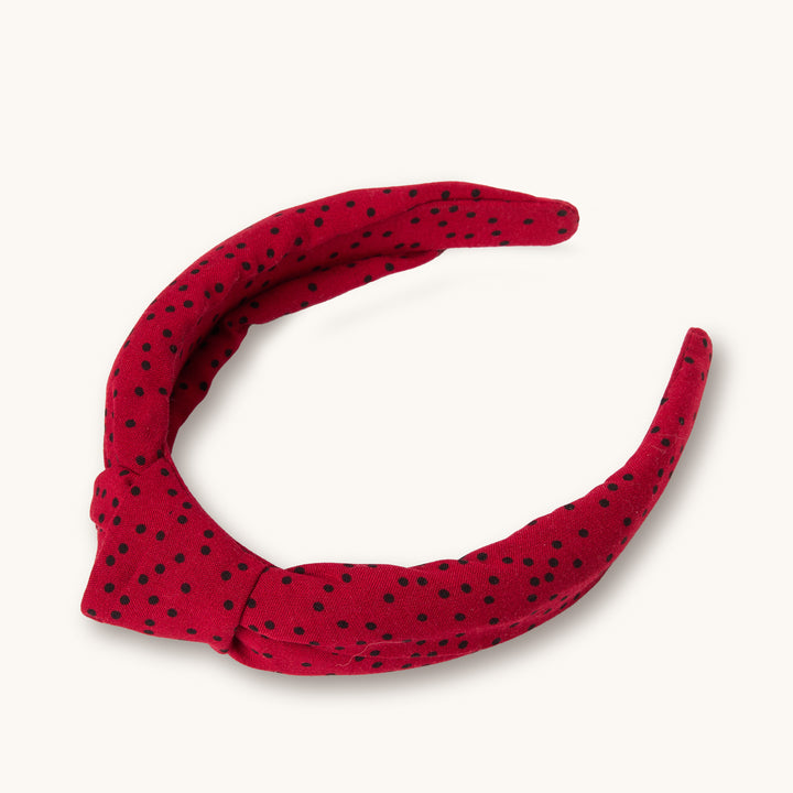 Polka Dot Red Knot Heaband