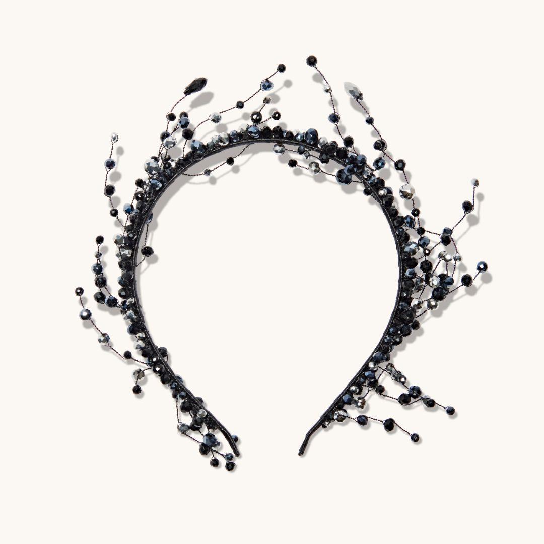 Black Dazzle Beaded Headband