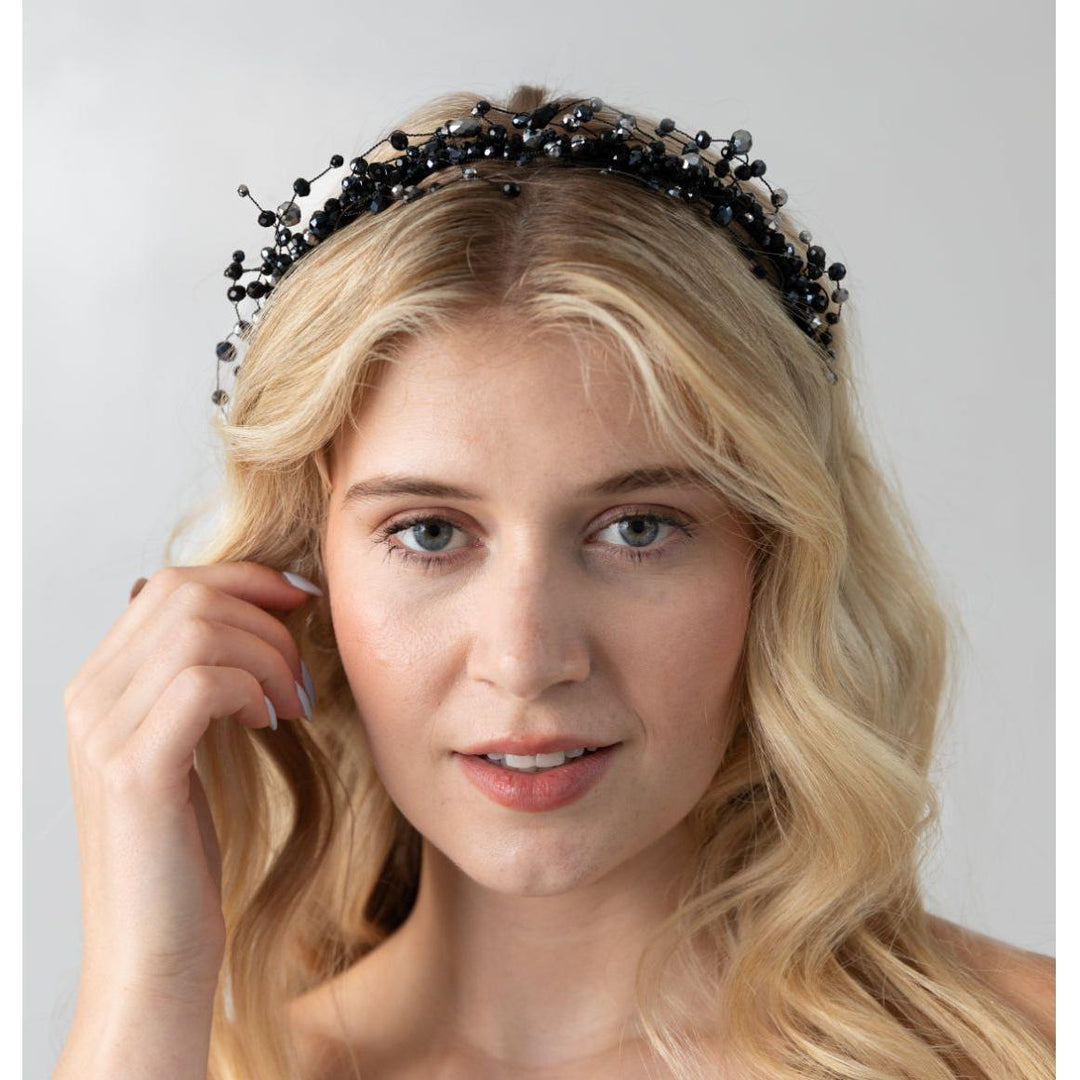 Black Dazzle Beaded Headband