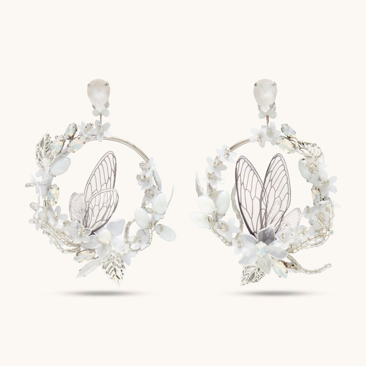 Butterfly Earrings White