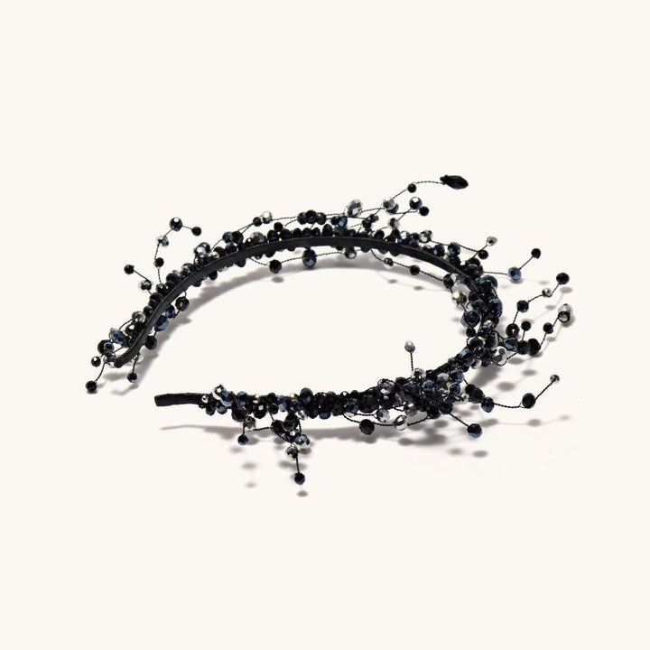 Black Dazzle Beaded Headband