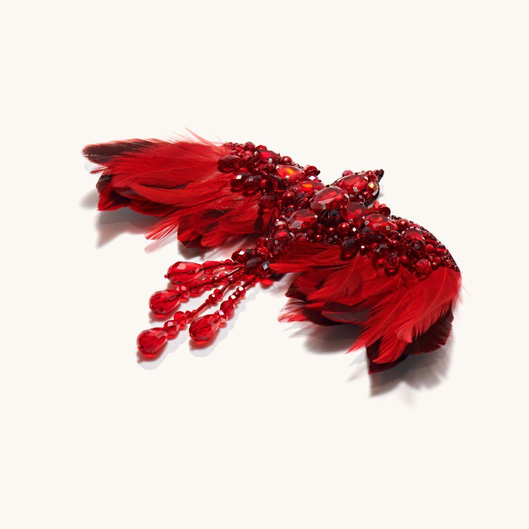 Phoenix Rising Ruby Brooch