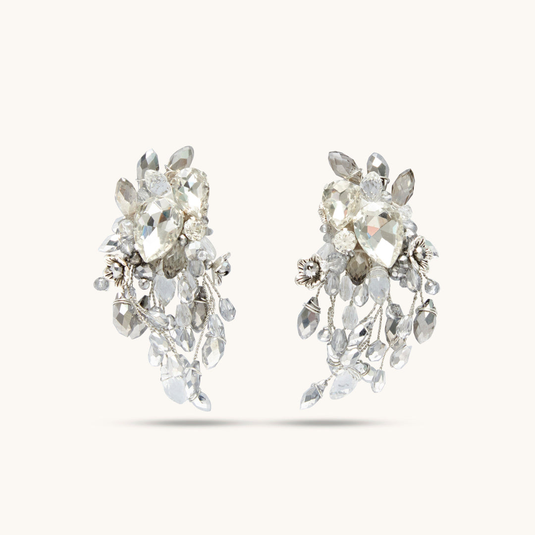 Crystal Waterfall Statement Earrings