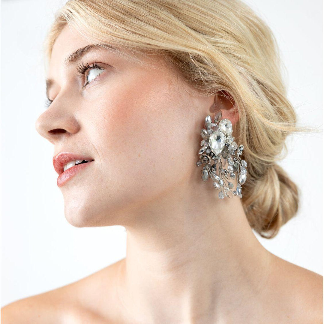 Crystal Waterfall Statement Earrings