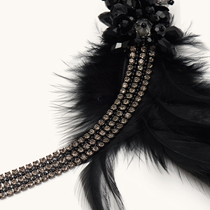 Feather Black Earrings