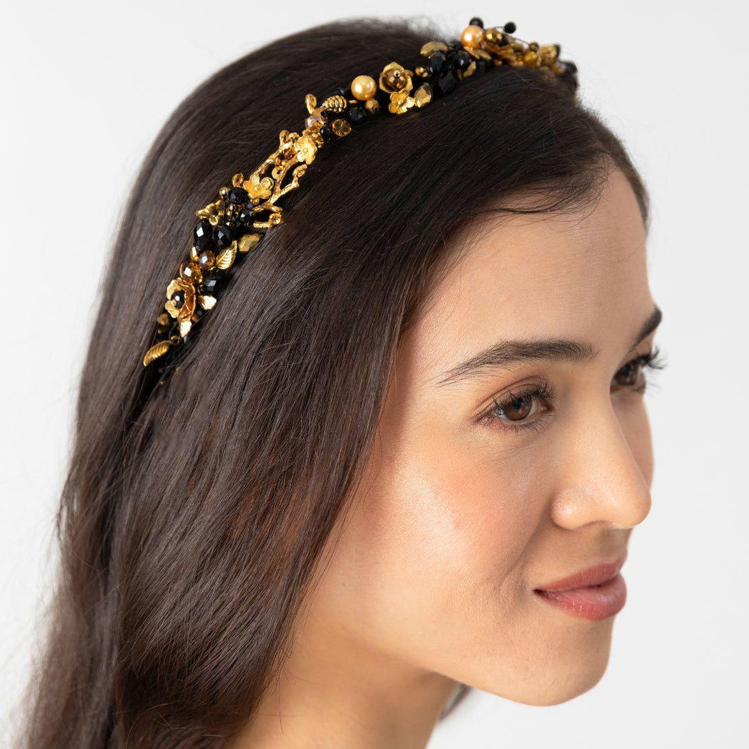 Flower Gold Headband