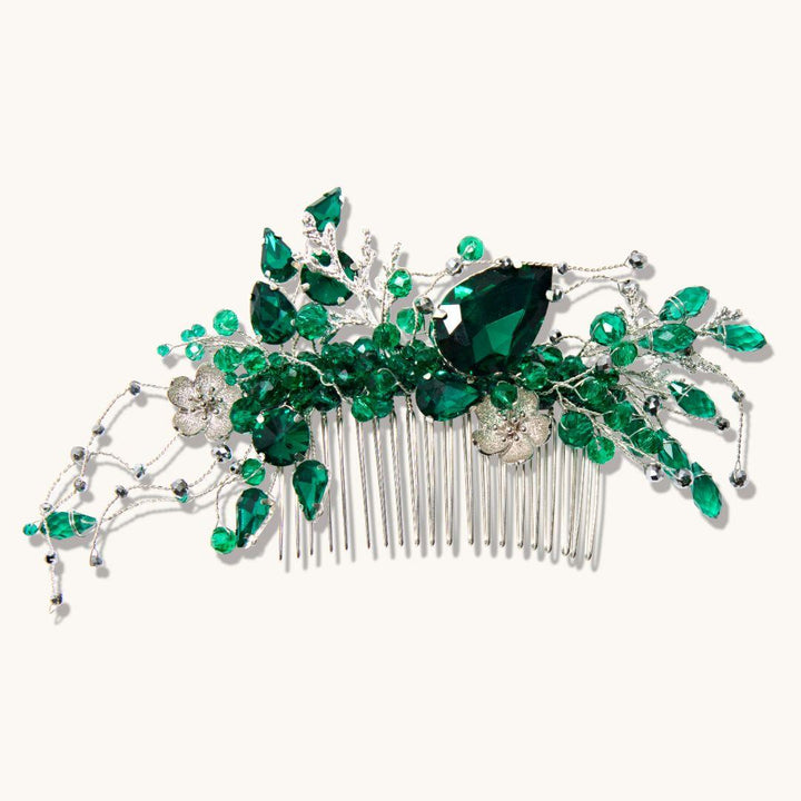 Hair Brooch Emerald