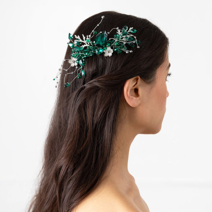 Hair Brooch Emerald