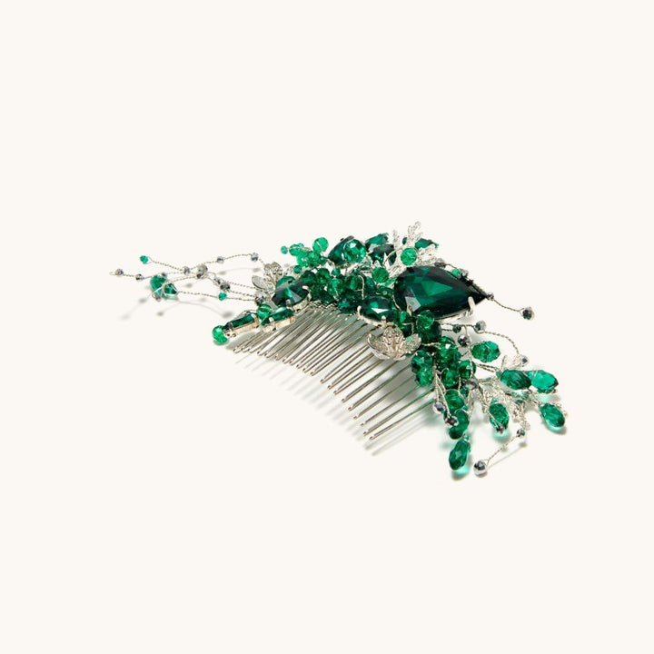 Hair Brooch Emerald