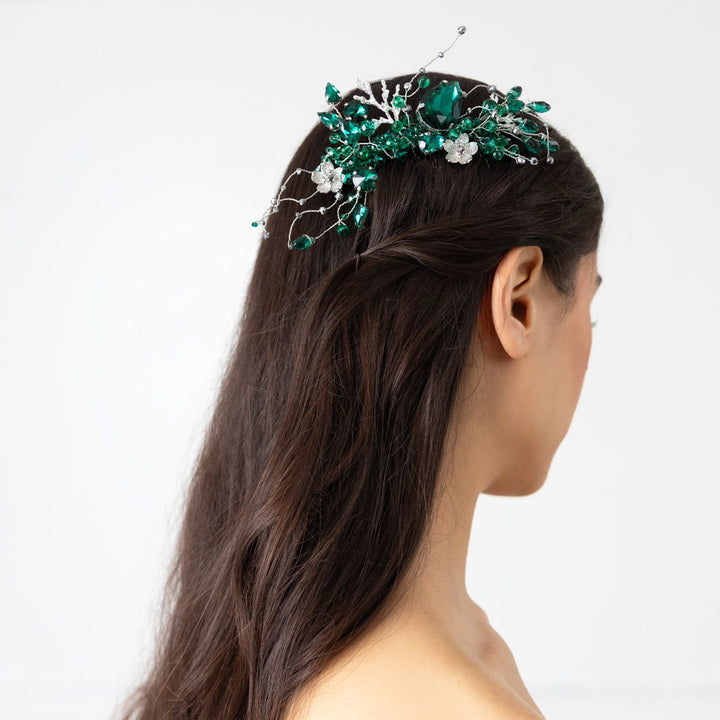 Hair Brooch Emerald