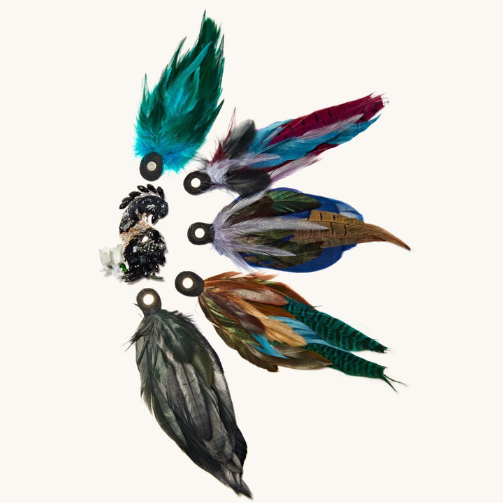 Peacock Brooch Black 