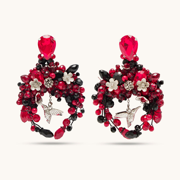 Red Hummingbird Earrings