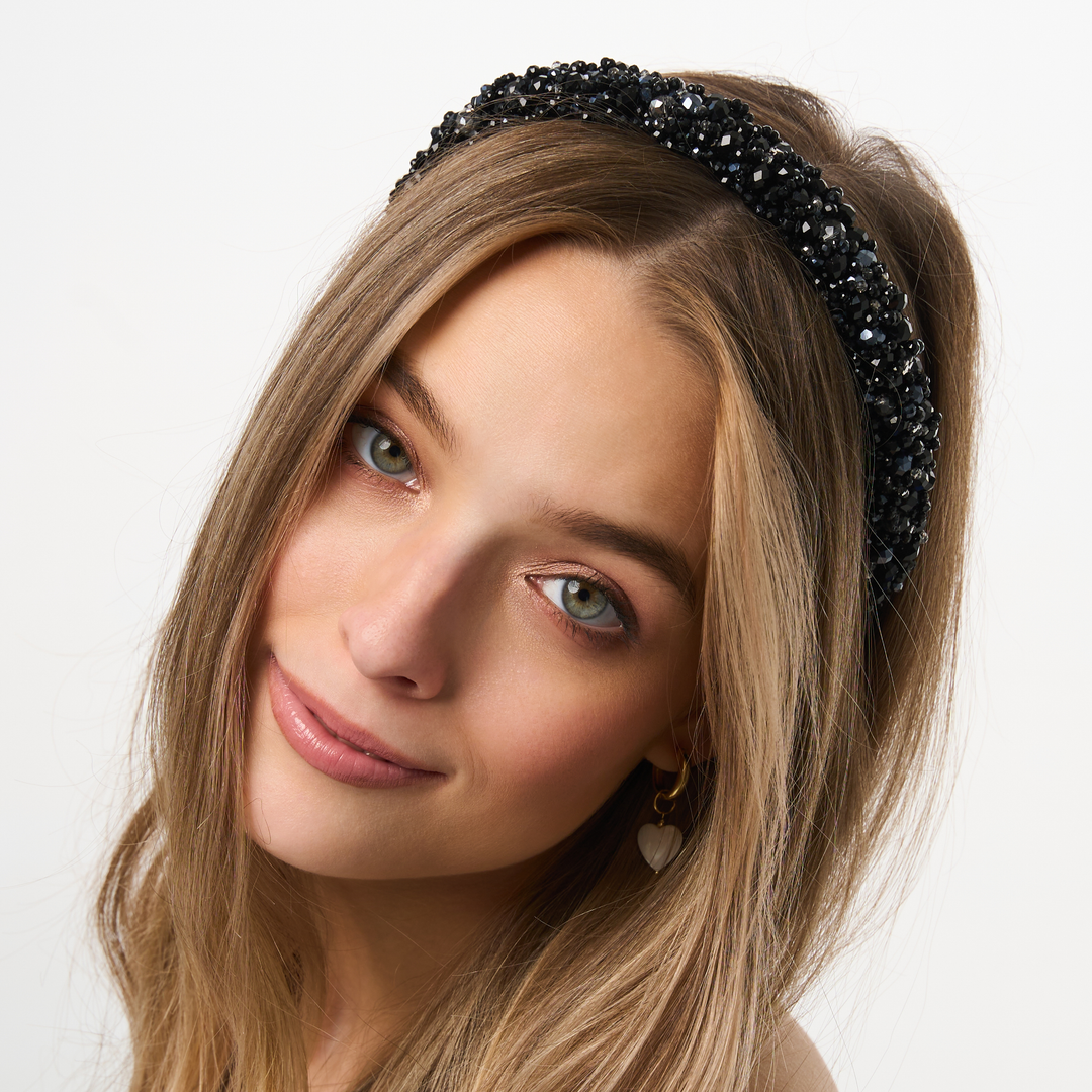 Venetian Wide Black Headband