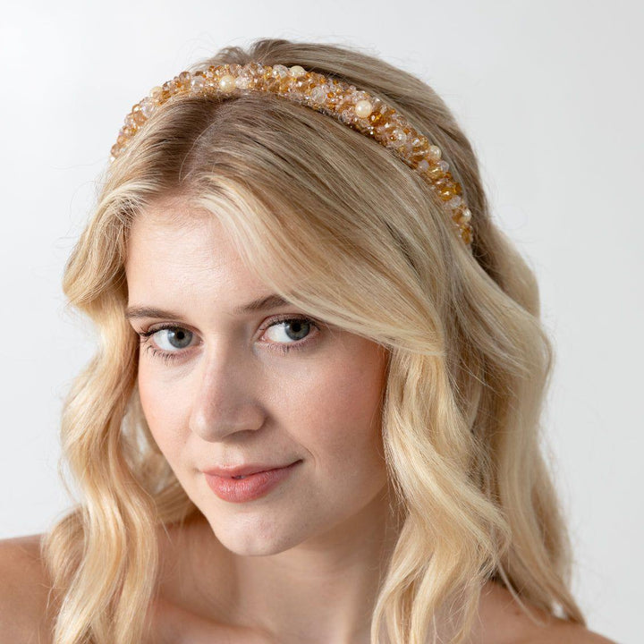 Venetian Wide Champagne Headband