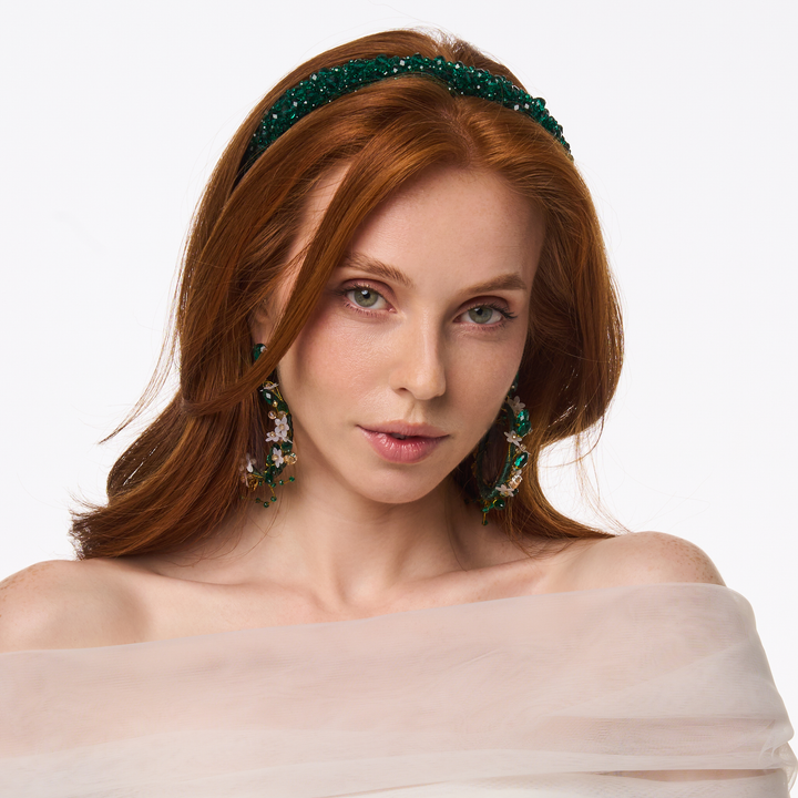 Venetian Wide Emerald Headband