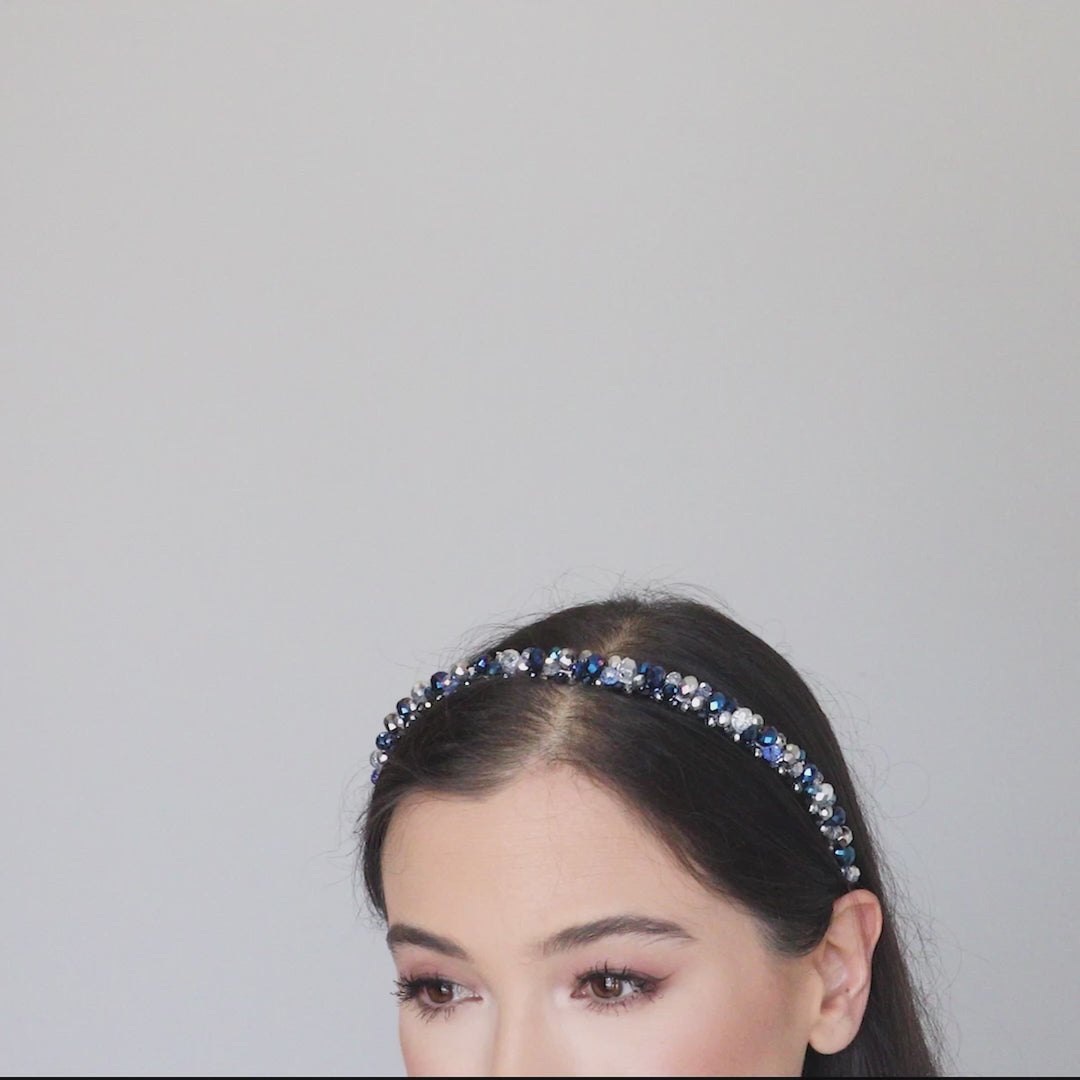 Sapphire Beaded Headband